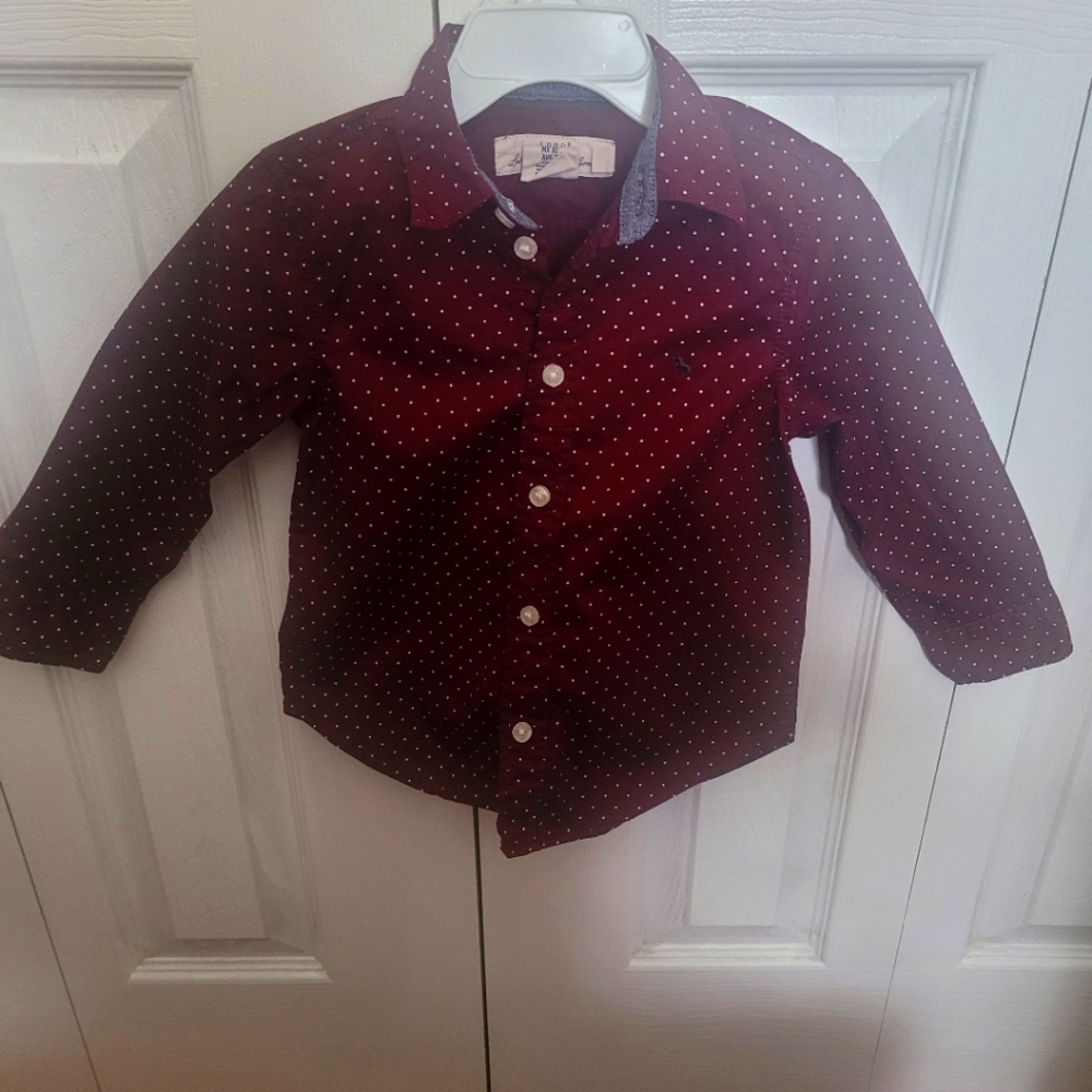 L.o.g.g H&M Polka Dot Button Down Shirt1/5-2yrs